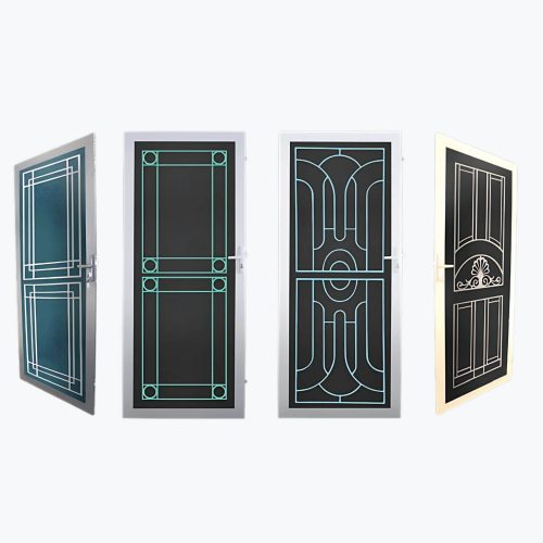Decorative designs for security doors.
