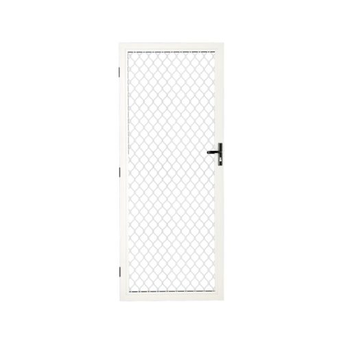 Product image for a Diamond Grille SecuraMesh hinged security screen door.