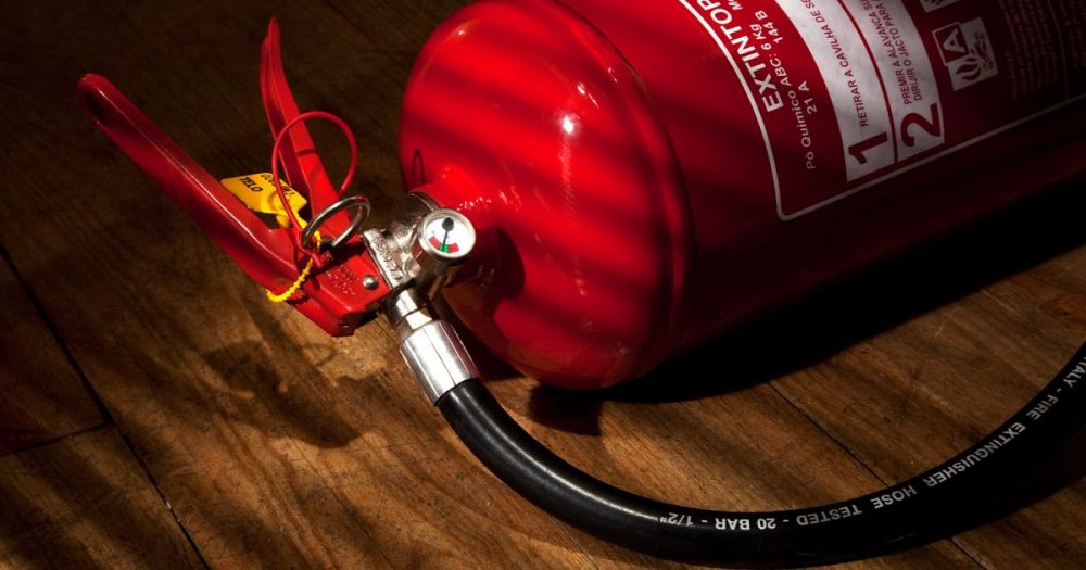 Make sure to keep an up-to-date fire extingguisher in your home in case of a fire.