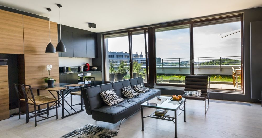 Natural light in an apartment building opens up the space.