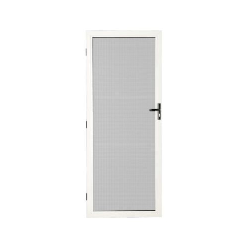 SupaScreen hinged door, white frame.